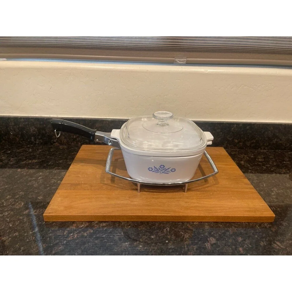 4 piece Corning Ware Blue cornflower Double Boiler set